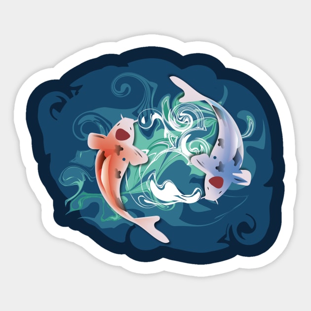 Koi Fish Sticker by KirmiziKoi